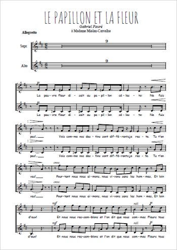 Gabriel Fauré - Le papillon et la fleur